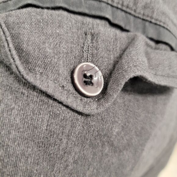 Fox Racing Shorts Mens 32* Gray Embroidered Logo Casual Chino 9" - Picture 10 of 11